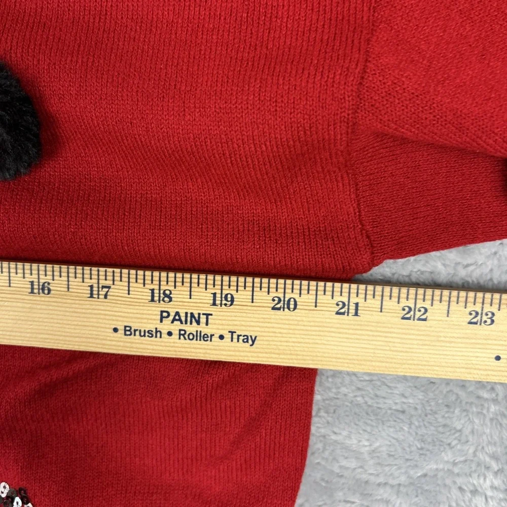 NY&C Sweater Women's Large Holiday Christmas Party Caroling‎ Cheer Red Black